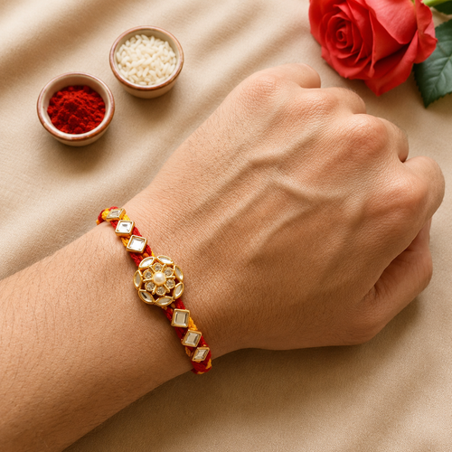 Rakhi Set of 5pcs with roli chawal | Premium Rakhi Gift Combo